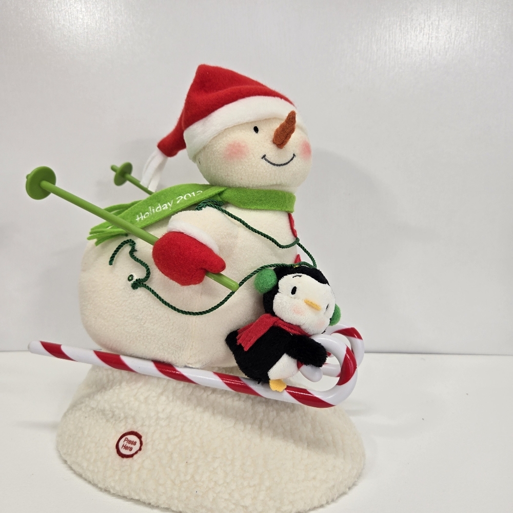 Hallmark Jingle Pals Swooshin Duo 2012 Singing Musical Skiing Snowman WORKING